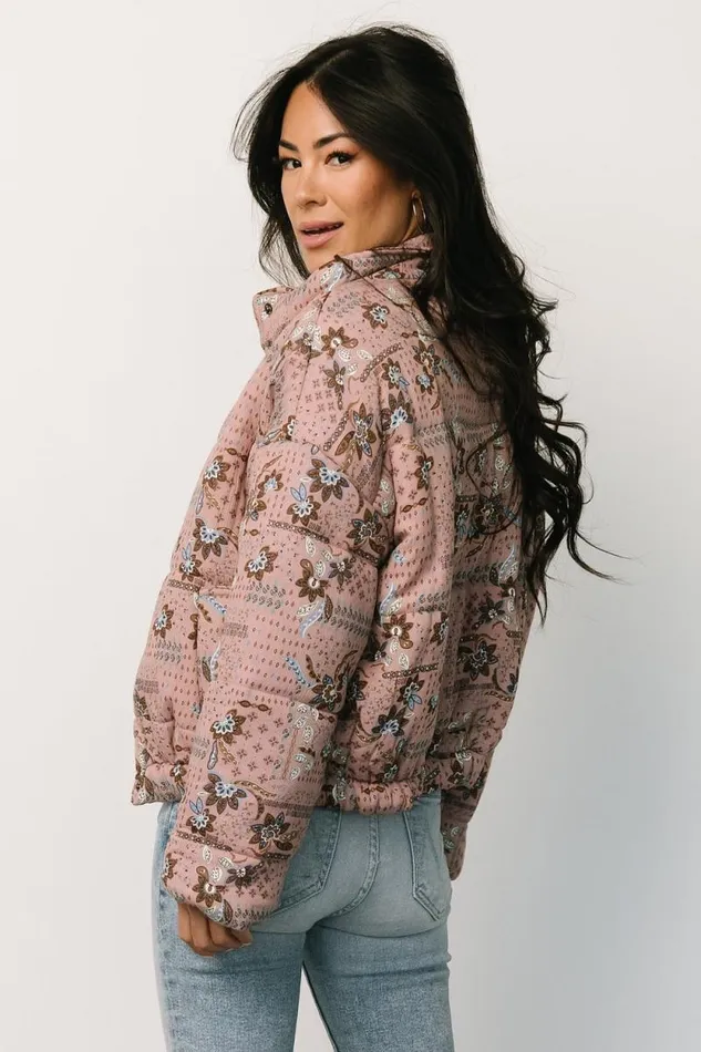 Women Felicia Puffer Jacket Mauve Multi Baltic Born Outerwear