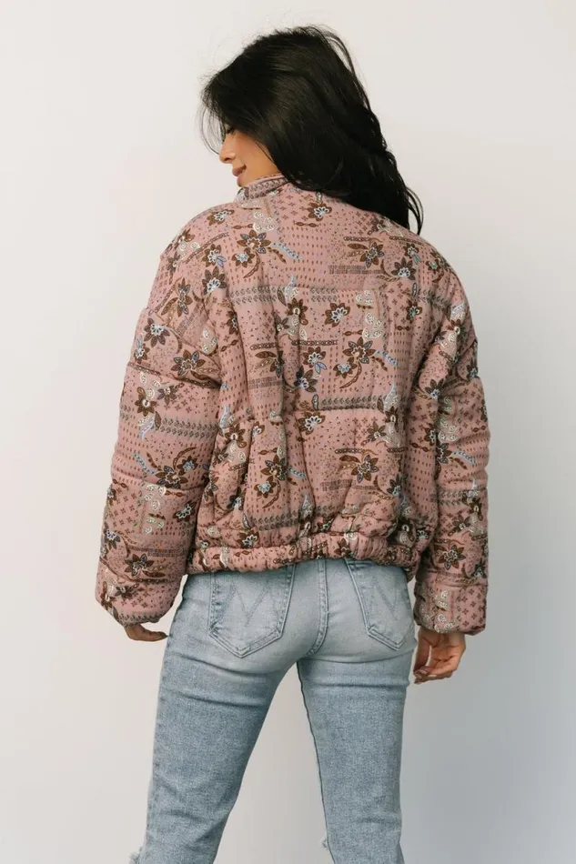 Women Felicia Puffer Jacket Mauve Multi Baltic Born Outerwear
