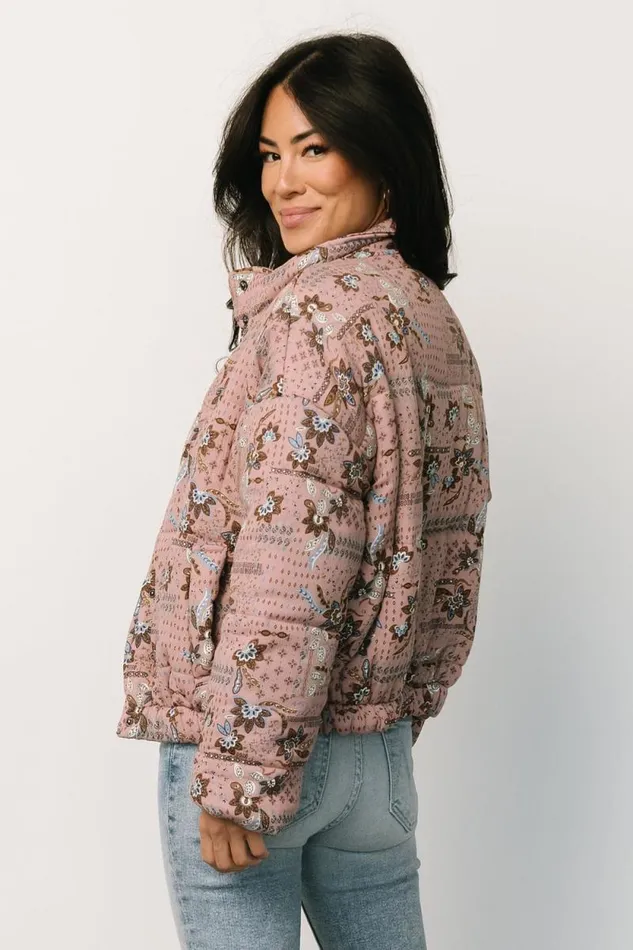 Women Felicia Puffer Jacket Mauve Multi Baltic Born Outerwear