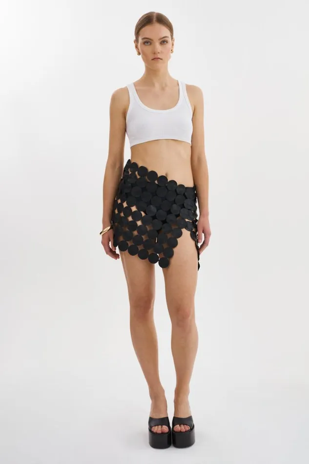 Women FENNA Multi Circle Mini Skirt Black LAMARQUE Skirts