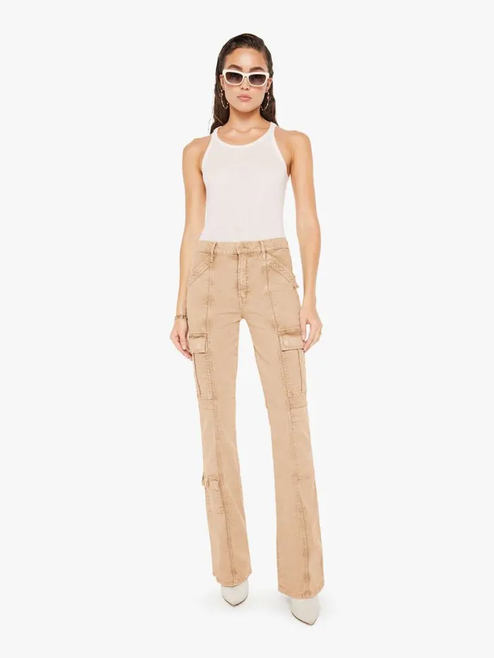 Women Flare Mother Denim The Swiss Army Desperado Heel Beige light