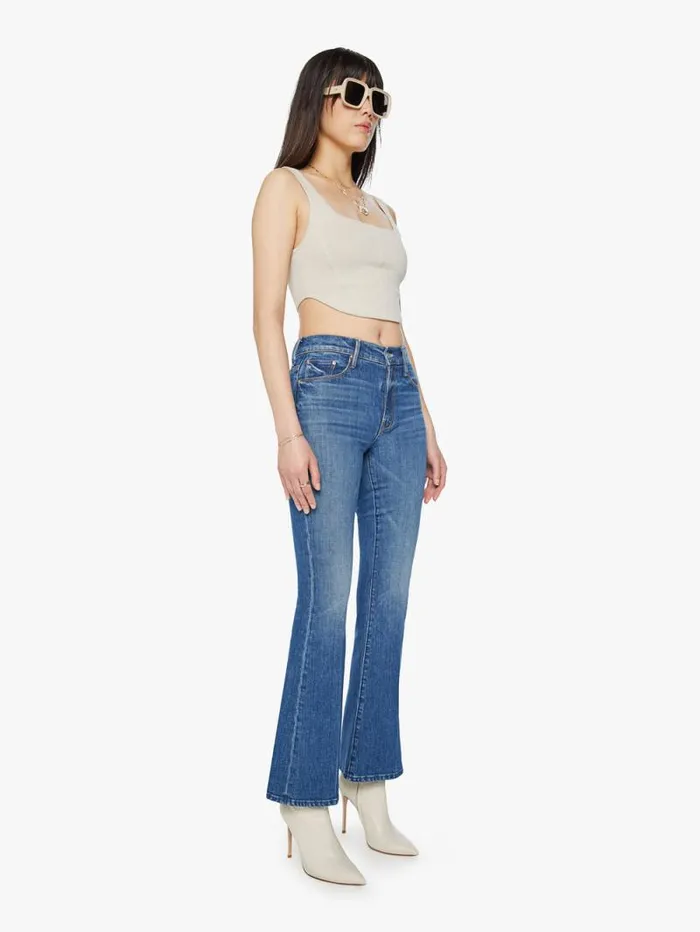 Women Flare Mother Denim The Weekender Blue dark