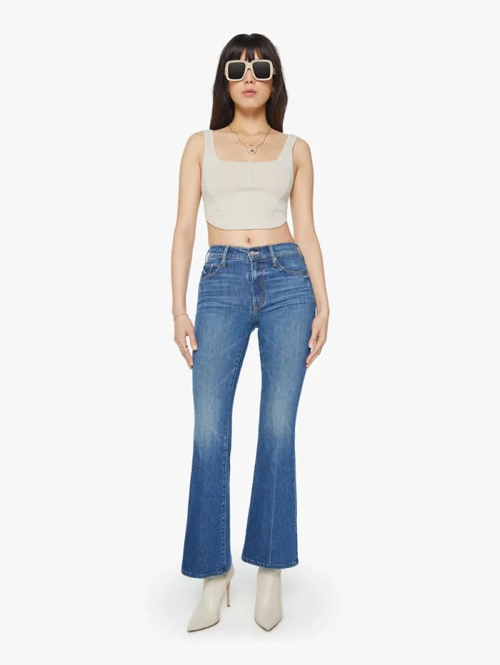 Women Flare Mother Denim The Weekender Blue dark