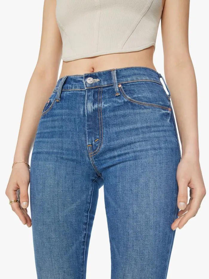 Women Flare Mother Denim The Weekender Blue dark