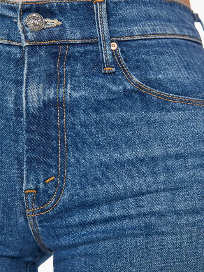 Women Flare Mother Denim The Weekender Blue dark