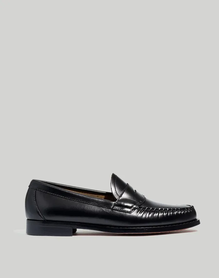 Women Flats and Loafers Madewell GHBASS Whitney Weejuns Penny Loafers Black