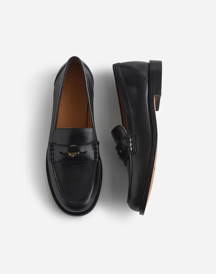 Women Flats and Loafers Madewell The Grayson Penny Loafer True Black