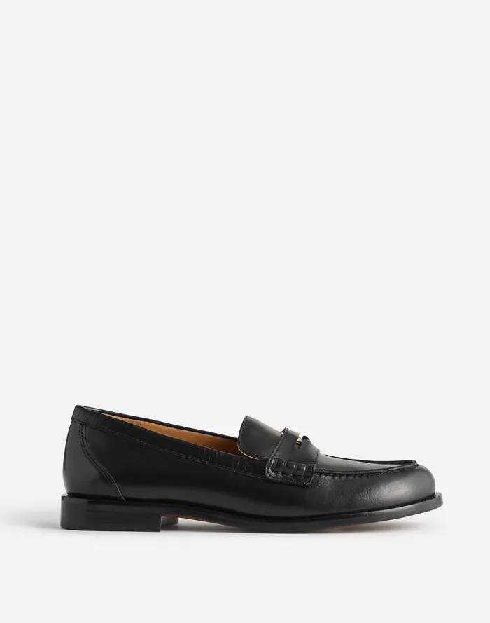 Women Flats and Loafers Madewell The Grayson Penny Loafer True Black