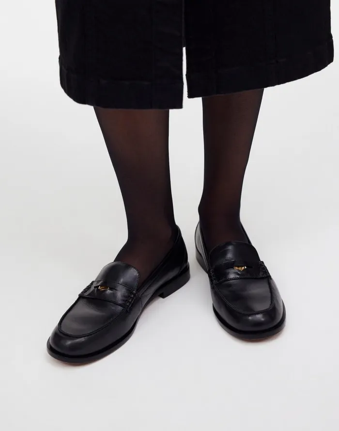 Women Flats and Loafers Madewell The Grayson Penny Loafer True Black
