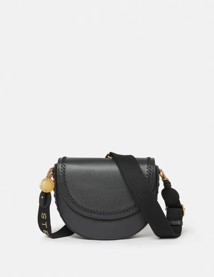 Women Frayme MIRUM Medium Flap Shoulder Bag Black Stella McCartney Frayme Bag