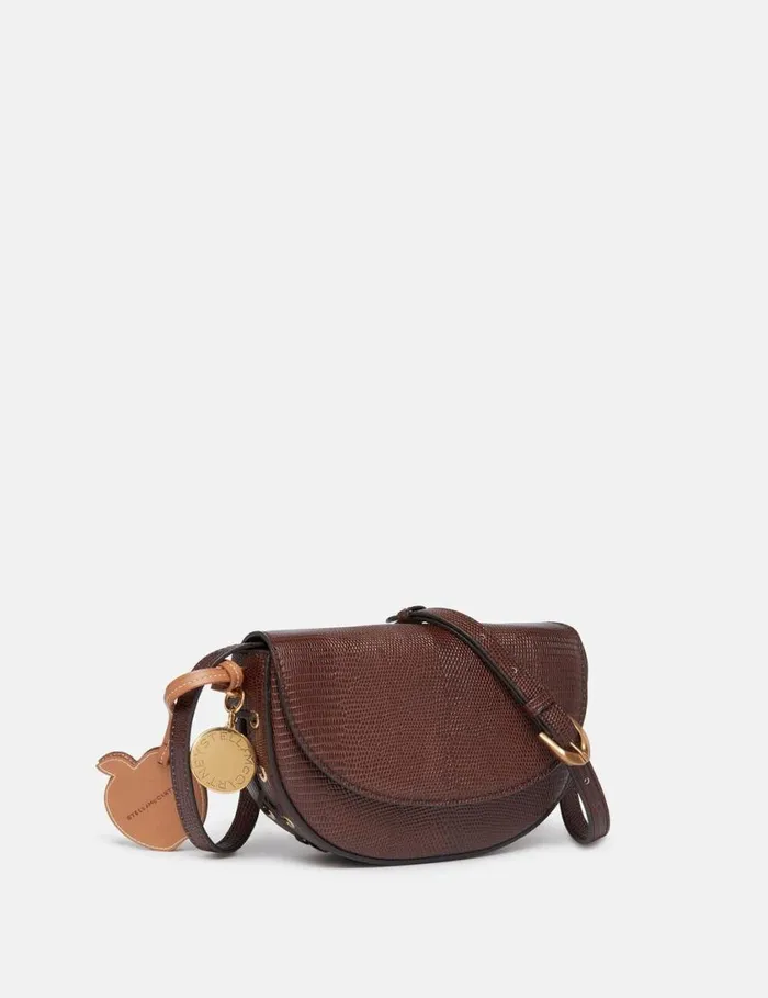 Women Frayme ScaleEmbossed Shoulder Bag Chocolate Brown Stella McCartney Mini Bags And Clutches