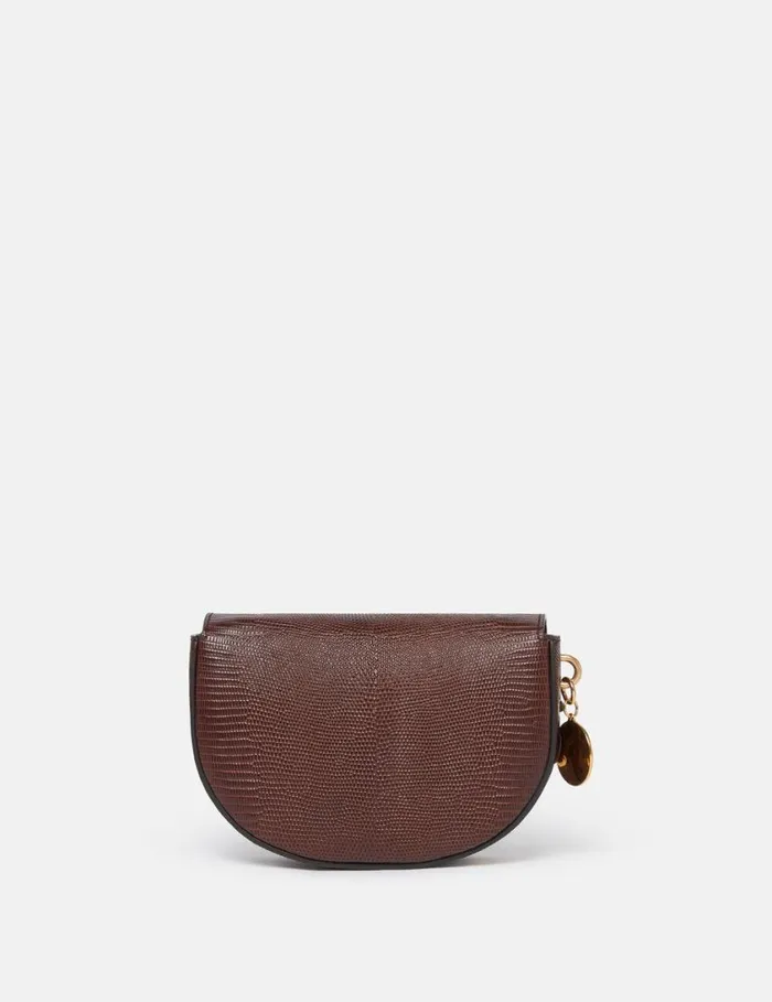 Women Frayme ScaleEmbossed Shoulder Bag Chocolate Brown Stella McCartney Mini Bags And Clutches