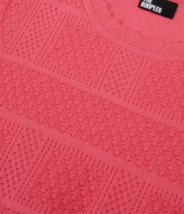 Women Fuchsia Openwork Knit Sweater THE KOOPLES Sweaters