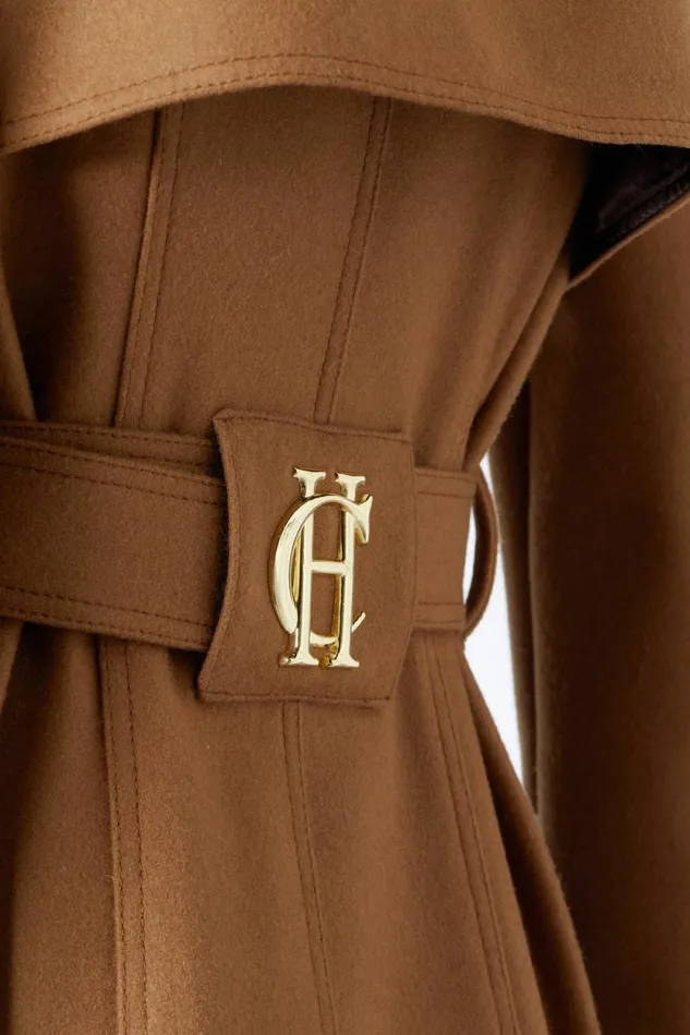 Women Full Length Chelsea Trench Coat Dark Camel Holland Cooper Tailoring