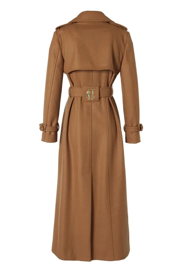 Women Full Length Chelsea Trench Coat Dark Camel Holland Cooper Tailoring