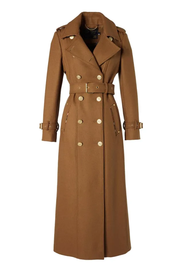 Women Full Length Chelsea Trench Coat Dark Camel Holland Cooper Tailoring