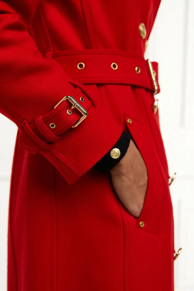 Women Full Length Marlborough Trench Coat Red Barathea Holland Cooper Coats
