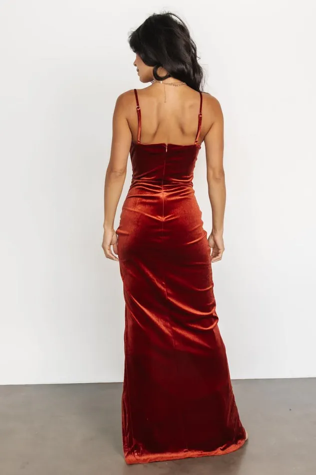 Women Gaia Velvet Gown Cinnamon Baltic Born Maxi Dresses