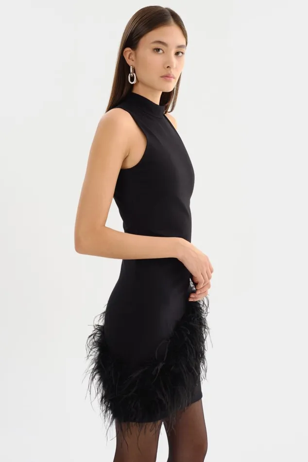 Women GEORGINA Mock Neck Dress Black LAMARQUE Dresses