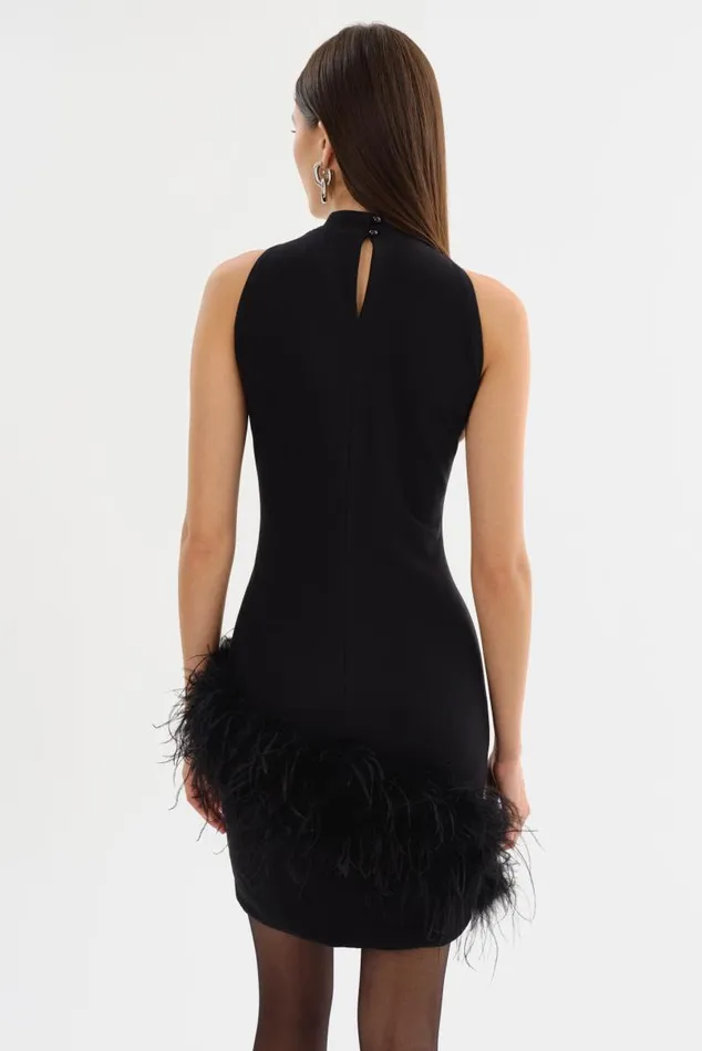 Women GEORGINA Mock Neck Dress Black LAMARQUE Dresses