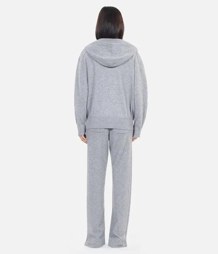 Women Grey Wool And Cashmere Hoodie THE KOOPLES Sweaters