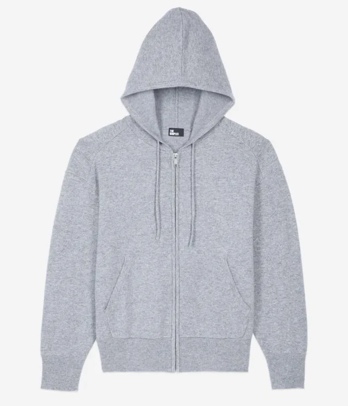Women Grey Wool And Cashmere Hoodie THE KOOPLES Sweaters