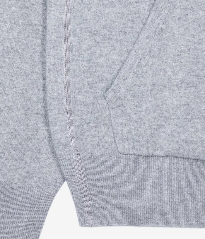 Women Grey Wool And Cashmere Hoodie THE KOOPLES Sweaters