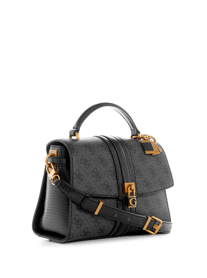 Women Half Flap GUESS Coal Logo Ginevra Crossbody Bag Women Half Flap GUESS Coal Logo Ginevra Crossbody Bag