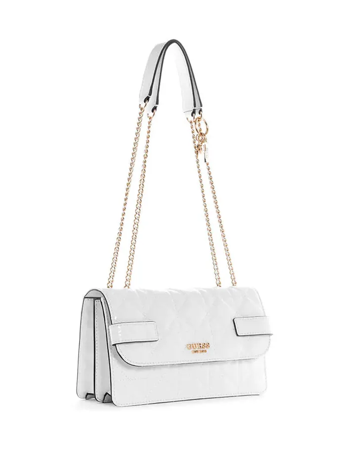 Women Half Flap GUESS White Malia Convertible Crossbody Bag Women Half Flap GUESS White Malia Convertible Crossbody Bag