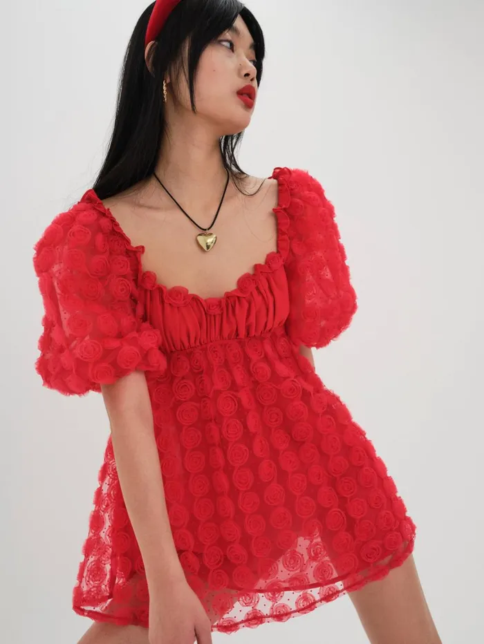 Women Hannah Mini Dress Red For Love and Lemons Dresses Women Hannah Mini Dress Red For Love and Lemons Dresses