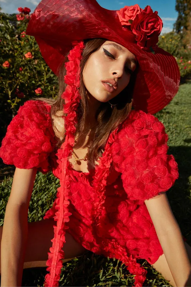 Women Hannah Mini Dress Red For Love and Lemons Dresses Women Hannah Mini Dress Red For Love and Lemons Dresses