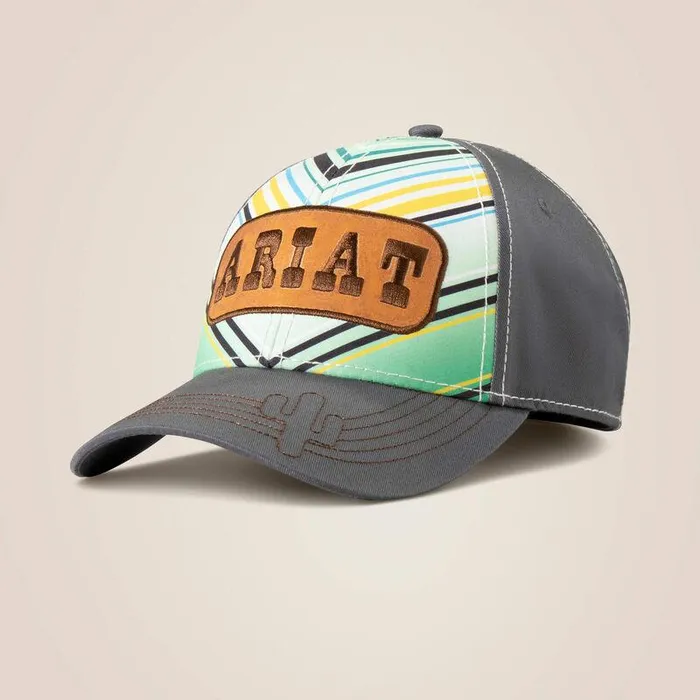 Women Hats and Caps Ariat Leather Patch Aztec Cap Multi
