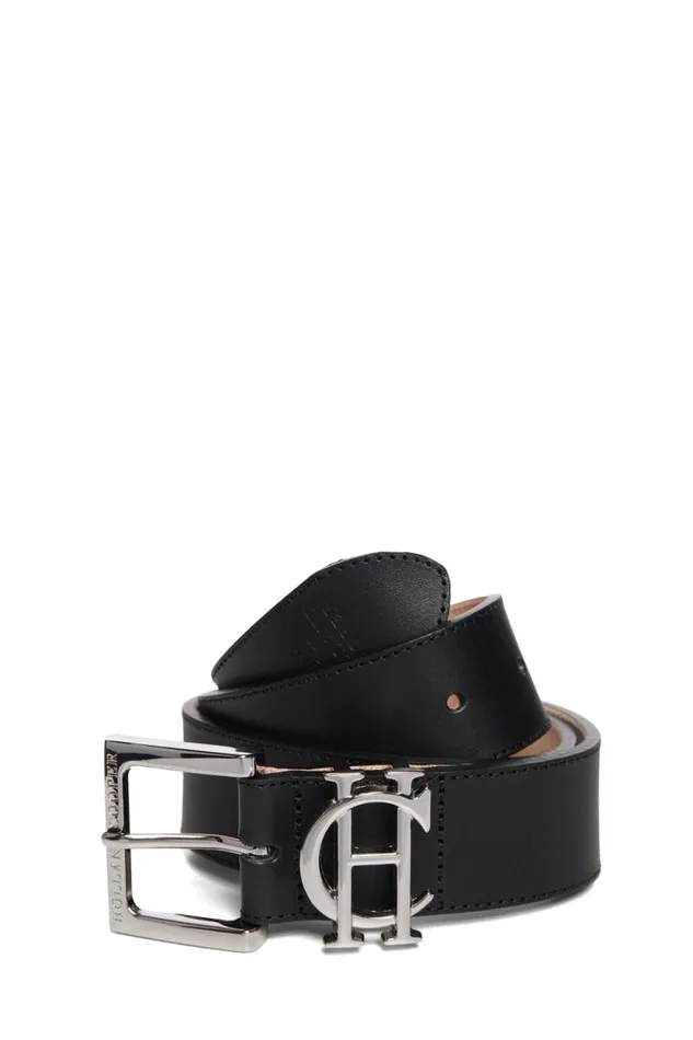 Women HC Classic Logo Belt Black Silver Holland Cooper Belts Women HC Classic Logo Belt Black Silver Holland Cooper Belts