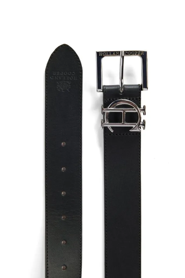 Women HC Classic Logo Belt Black Silver Holland Cooper Belts Women HC Classic Logo Belt Black Silver Holland Cooper Belts