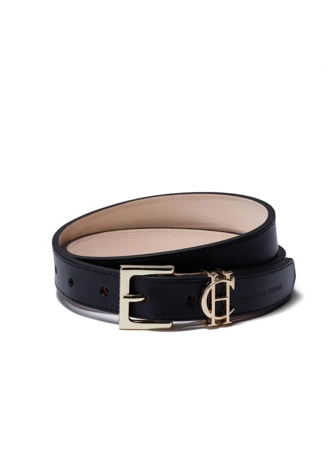 Women HC Slim Logo Belt Black Holland Cooper Belts Women HC Slim Logo Belt Black Holland Cooper Belts