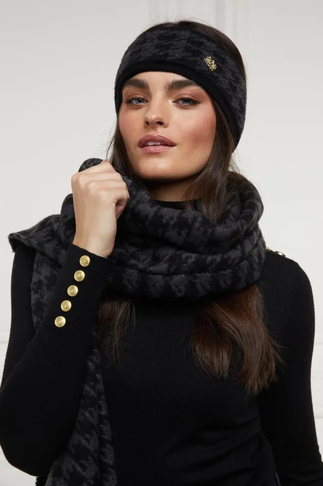 Women Heritage Headband Grey Houndstooth Holland Cooper Hats and Headbands Women Heritage Headband Grey Houndstooth Holland Cooper Hats and Headbands