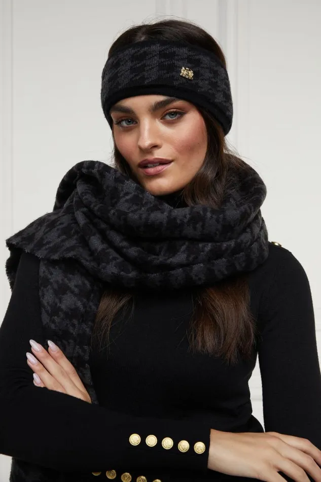 Women Heritage Headband Grey Houndstooth Holland Cooper Hats and Headbands Women Heritage Headband Grey Houndstooth Holland Cooper Hats and Headbands