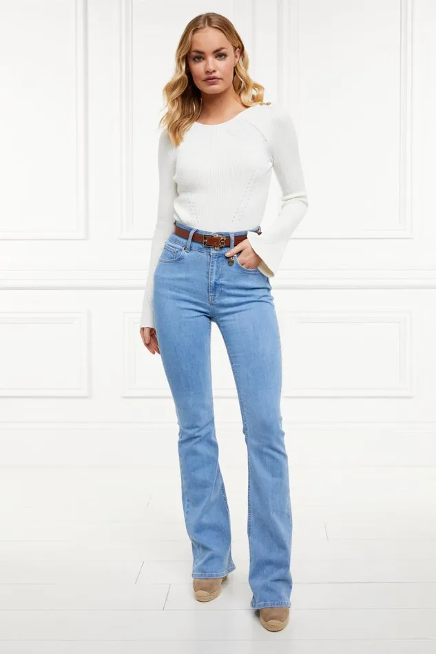 Women High Rise Flared Jean Light Denim Holland Cooper Jeans