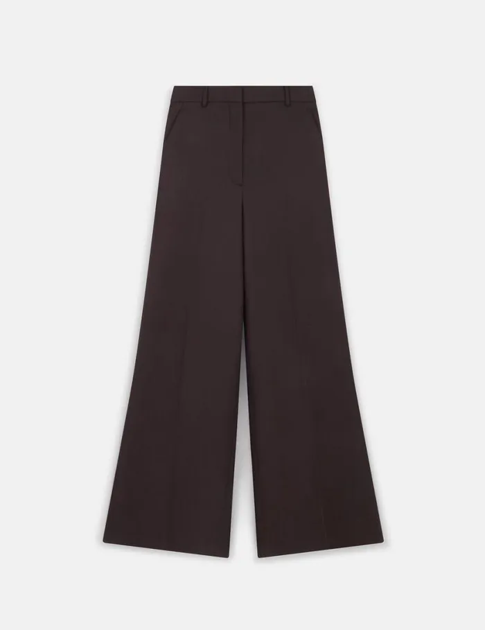 Women HighRise WideLeg Wool Pants Dark Chocolate Brown Stella McCartney Pants And Shorts Women HighRise WideLeg Wool Pants Dark Chocolate Brown Stella McCartney Pants And Shorts