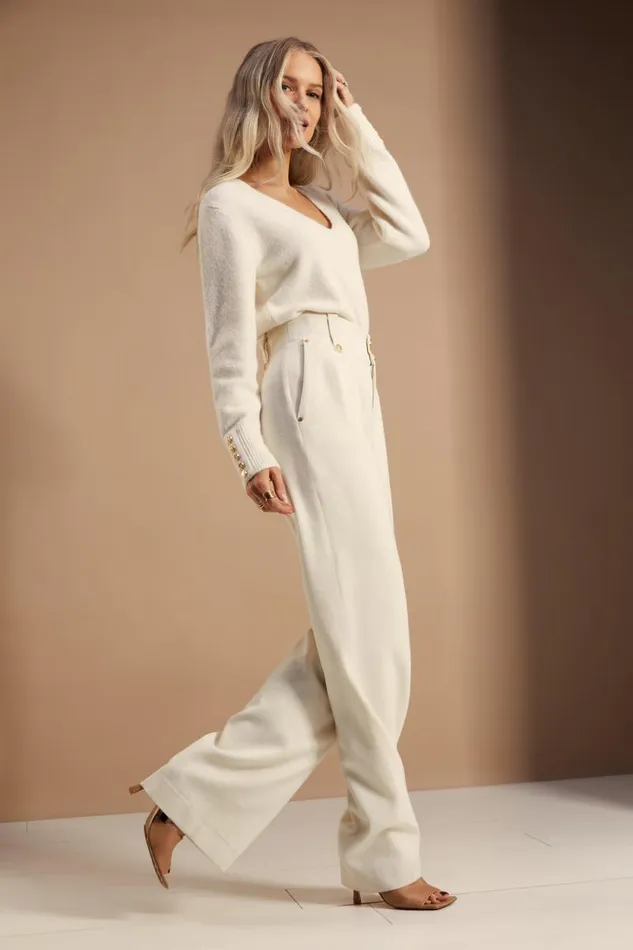 Women High Waisted Straight Trouser Ivory Holland Cooper Trousers Women High Waisted Straight Trouser Ivory Holland Cooper Trousers