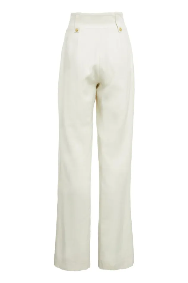 Women High Waisted Straight Trouser Ivory Holland Cooper Trousers Women High Waisted Straight Trouser Ivory Holland Cooper Trousers