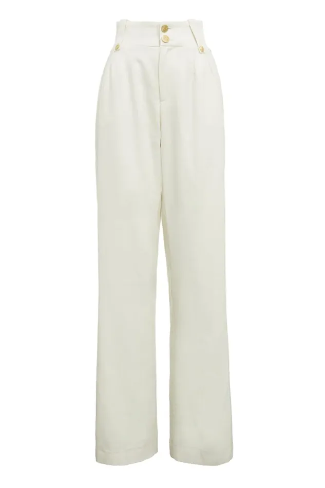 Women High Waisted Straight Trouser Ivory Holland Cooper Trousers Women High Waisted Straight Trouser Ivory Holland Cooper Trousers
