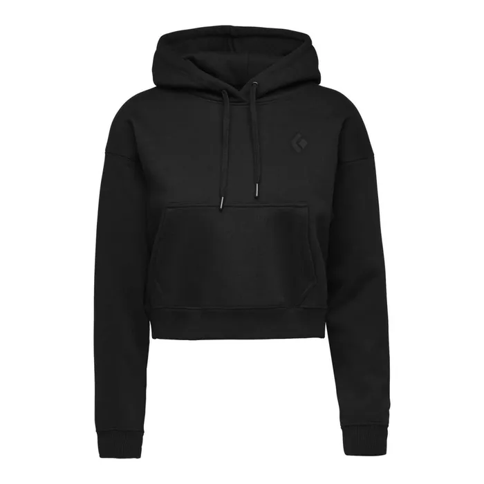 Women Hoodies Black Diamond Crop Pullover Hoody