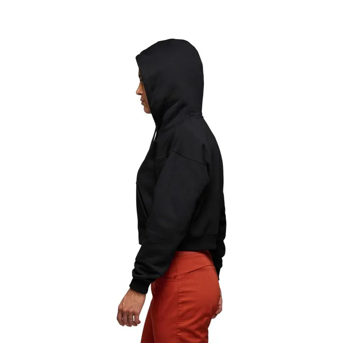 Women Hoodies Black Diamond Crop Pullover Hoody