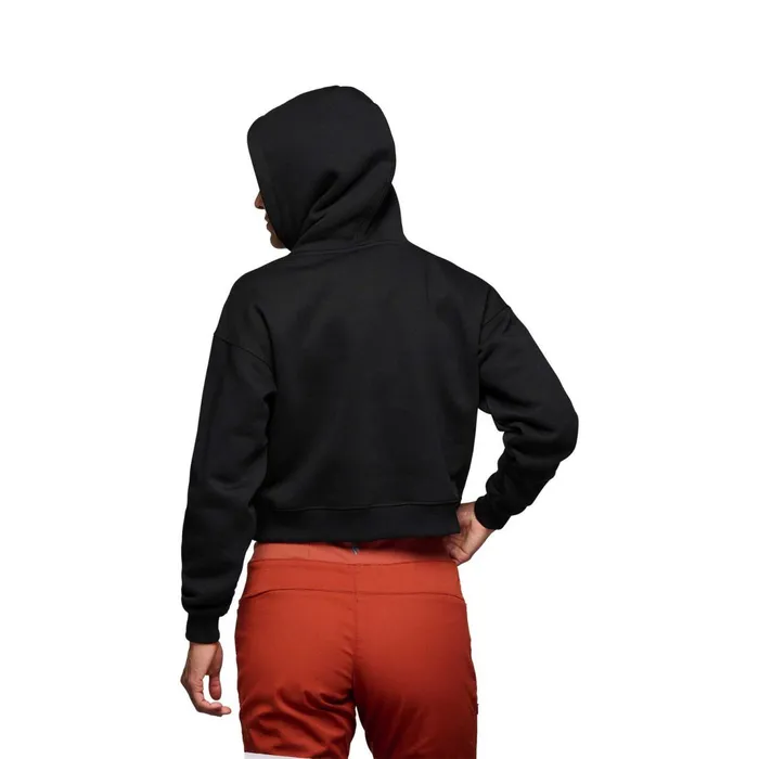 Women Hoodies Black Diamond Crop Pullover Hoody