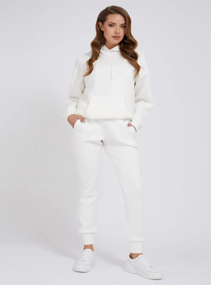 Women Hoodies GUESS Eco White Brenda Active Logo Hoodie Jumper Women Hoodies GUESS Eco White Brenda Active Logo Hoodie Jumper