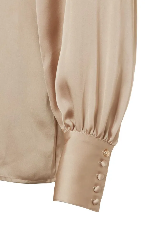 Women Isla Satin Shirt Champagne Holland Cooper Shirts and Blouses Women Isla Satin Shirt Champagne Holland Cooper Shirts and Blouses