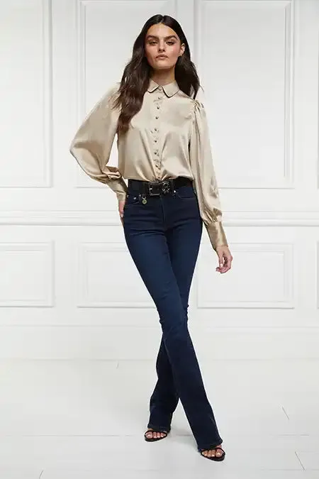 Women Isla Satin Shirt Champagne Holland Cooper Shirts and Blouses Women Isla Satin Shirt Champagne Holland Cooper Shirts and Blouses