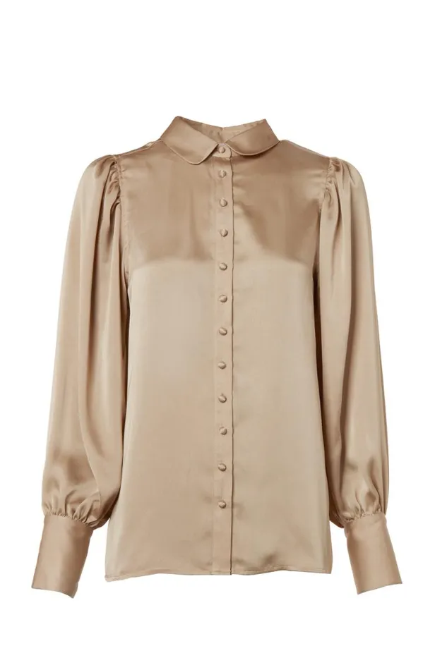 Women Isla Satin Shirt Champagne Holland Cooper Shirts and Blouses Women Isla Satin Shirt Champagne Holland Cooper Shirts and Blouses