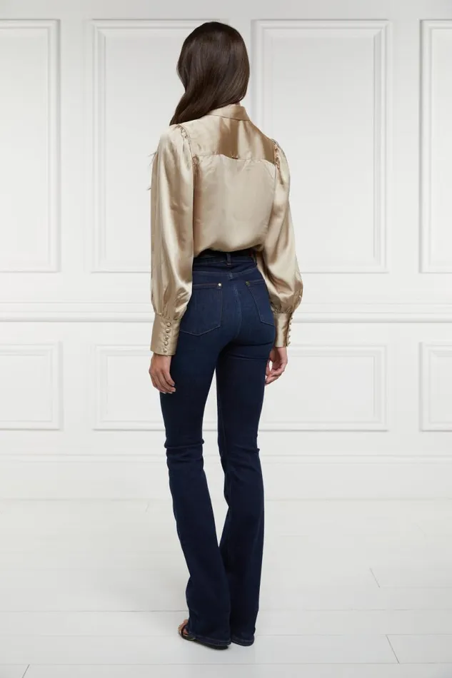 Women Isla Satin Shirt Champagne Holland Cooper Shirts and Blouses Women Isla Satin Shirt Champagne Holland Cooper Shirts and Blouses